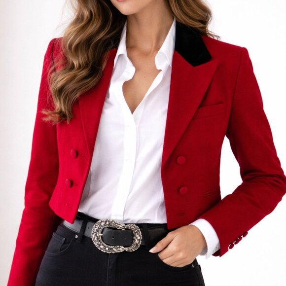 Lauren Ralph Lauren Jackets & Blazers - Lauren Ralph Lauren Wool Twill Cropped Blazer